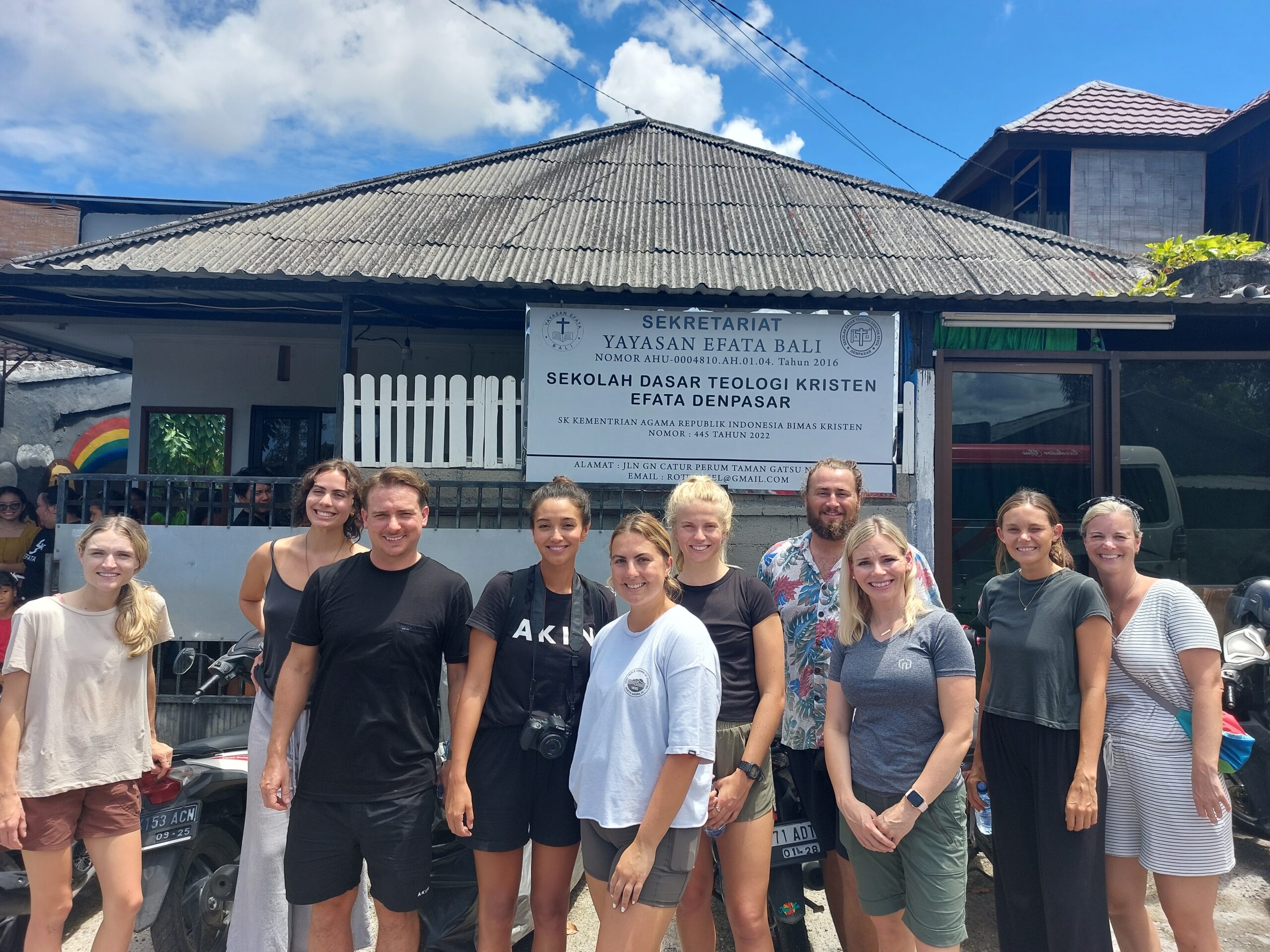 Group of volunteers standing in front of Efata School